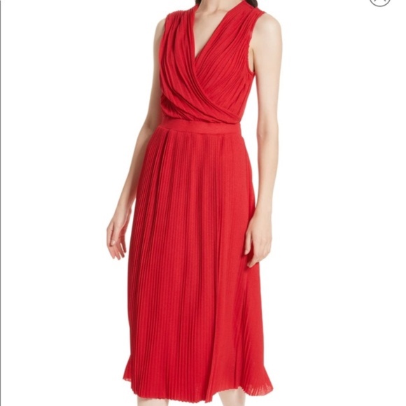 Tracy Reese Surplice Wrap Dress | New w/ Tags | Red | Style #X7YDX517 | Size L - Picture 1 of 5